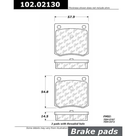 Centric Parts METALLIC BRAKE PAD W/SHIMS 102.0213